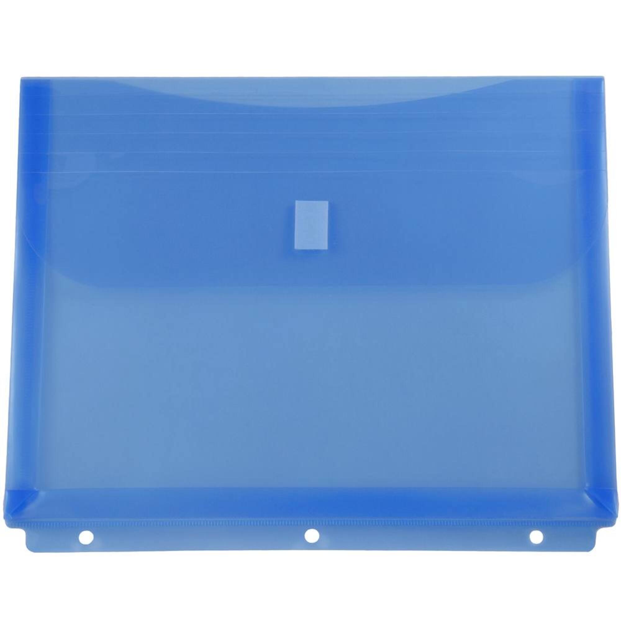 JAM Paper 9.5" x 11.5" Hook & Loop Closure 3-Hole Punch Plastic Envelopes
